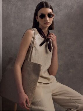 NWOT Quince 100% European Flax Linen Tank Sz L